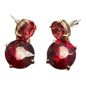 J Crew Elegant Red and Gold Earrings